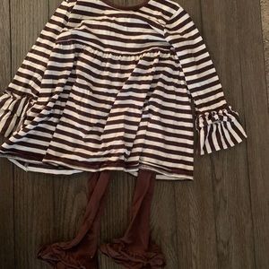 Brown and white outfit